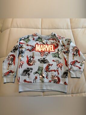 Boys Marvel Light Blue Sweatshirt - Hulk, Thor, Spiderman, Captain America